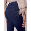 Jeans with Removable Feather Hem - Blue Black Jeans with Removable Feather Hem - Blue Black