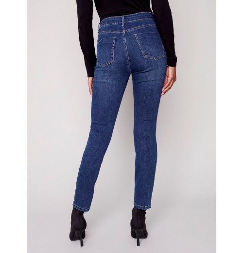 Jeans with Zipper Pocket Detail - Indigo Jeans with Zipper Pocket Detail - Indigo