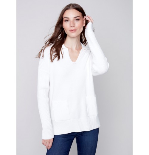 Johnny Collar Sweater - Cream Johnny Collar Sweater - Cream