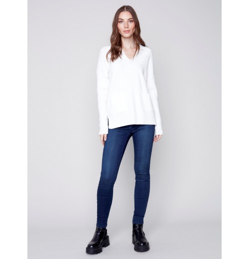 Johnny Collar Sweater - Cream Johnny Collar Sweater - Cream