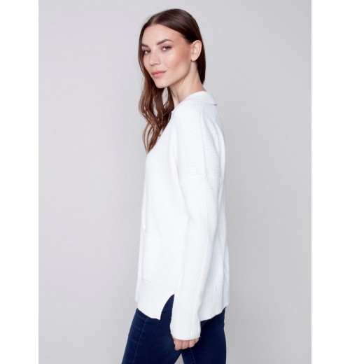 Johnny Collar Sweater - Cream Johnny Collar Sweater - Cream