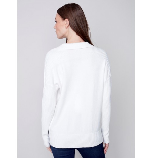 Johnny Collar Sweater - Cream Johnny Collar Sweater - Cream
