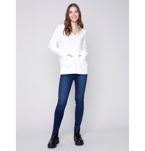 Johnny Collar Sweater - Cream Johnny Collar Sweater - Cream