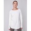 Knit Sweater with Back Lace-up Detail - Ecru Knit Sweater with Back Lace-up Detail - Ecru