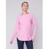 Knit Sweater with Back Lace-up Detail - Orchid Knit Sweater with Back Lace-up Detail - Orchid
