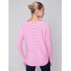 Knit Sweater with Back Lace-up Detail - Orchid Knit Sweater with Back Lace-up Detail - Orchid