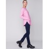 Knit Sweater with Back Lace-up Detail - Orchid Knit Sweater with Back Lace-up Detail - Orchid