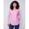 Knit Sweater with Back Lace-up Detail - Orchid Knit Sweater with Back Lace-up Detail - Orchid