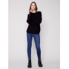 Knit Sweater with Back Lace-up Detail - Black Knit Sweater with Back Lace-up Detail - Black