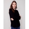 Knit Sweater with Back Lace-up Detail - Black Knit Sweater with Back Lace-up Detail - Black