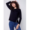 Knit Sweater with Diagonal Zipper Detail - Black Knit Sweater with Diagonal Zipper Detail - Black
