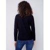 Knit Sweater with Diagonal Zipper Detail - Black Knit Sweater with Diagonal Zipper Detail - Black