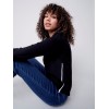 Knit Sweater with Diagonal Zipper Detail - Black Knit Sweater with Diagonal Zipper Detail - Black