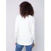 Knit Sweater with Lace-up Cuffs - Ecru Knit Sweater with Lace-up Cuffs - Ecru