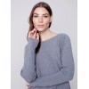 Knit Sweater with Lace-up Cuffs - Gray Knit Sweater with Lace-up Cuffs - Gray