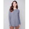 Knit Sweater with Lace-up Cuffs - Gray Knit Sweater with Lace-up Cuffs - Gray