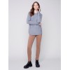 Knit Sweater with Lace-up Cuffs - Gray Knit Sweater with Lace-up Cuffs - Gray