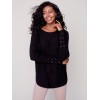 Knit Sweater with Lace-up Cuffs - Black Knit Sweater with Lace-up Cuffs - Black