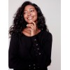 Knit Sweater with Lace-up Cuffs - Black Knit Sweater with Lace-up Cuffs - Black