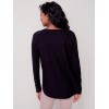 Knit Sweater with Lace-up Cuffs - Black Knit Sweater with Lace-up Cuffs - Black