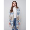 Long Jacquard Knit Cardigan - Denim Long Jacquard Knit Cardigan - Denim