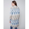 Long Jacquard Knit Cardigan - Denim Long Jacquard Knit Cardigan - Denim
