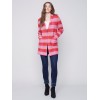 Long Plaid Cardigan with Shawl Collar - Orchid Long Plaid Cardigan with Shawl Collar - Orchid