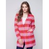 Long Plaid Cardigan with Shawl Collar - Orchid Long Plaid Cardigan with Shawl Collar - Orchid