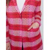 Long Plaid Cardigan with Shawl Collar - Orchid Long Plaid Cardigan with Shawl Collar - Orchid