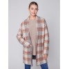 Long Plaid Cardigan with Shawl Collar - Truffle Long Plaid Cardigan with Shawl Collar - Truffle