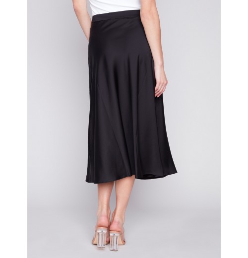 Long Satin Skirt - Black Long Satin Skirt - Black