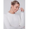 Long-Sleeved Top with Foil Print Detail - Cream Long-Sleeved Top with Foil Print Detail - Cream