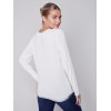 Long-Sleeved Top with Foil Print Detail - Cream Long-Sleeved Top with Foil Print Detail - Cream