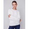 Long-Sleeved Top with Foil Print Detail - Cream Long-Sleeved Top with Foil Print Detail - Cream