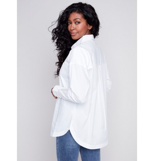 Loose Poplin Shirt - White Loose Poplin Shirt - White