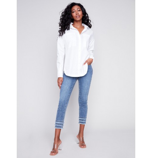 Loose Poplin Shirt - White Loose Poplin Shirt - White