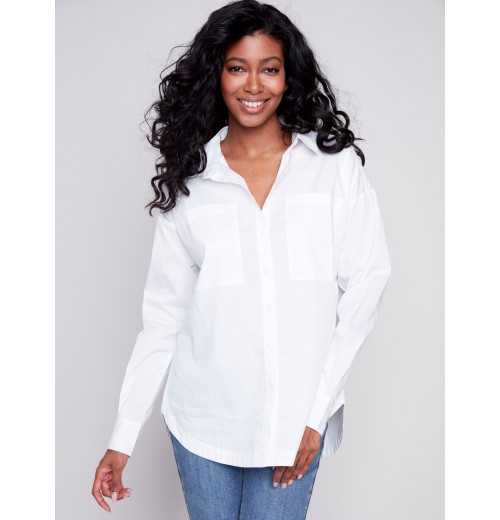 Loose Poplin Shirt - White Loose Poplin Shirt - White