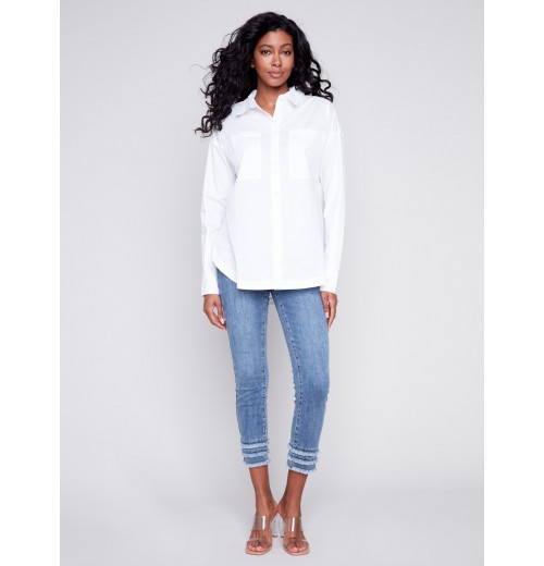 Loose Poplin Shirt - White Loose Poplin Shirt - White