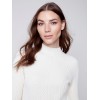 Mock Neck Rib Sweater - Ecru Mock Neck Rib Sweater - Ecru