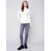 Mock Neck Rib Sweater - Ecru Mock Neck Rib Sweater - Ecru