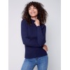Mock Neck Rib Sweater - Navy Mock Neck Rib Sweater - Navy