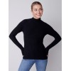 Mock Neck Rib Sweater - Black Mock Neck Rib Sweater - Black