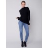 Mock Neck Rib Sweater - Black Mock Neck Rib Sweater - Black