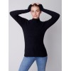Mock Neck Rib Sweater - Black Mock Neck Rib Sweater - Black