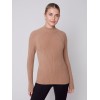 Mock Neck Rib Sweater - Truffle Mock Neck Rib Sweater - Truffle