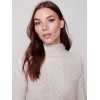 Mock Neck Sweater with Honeycomb Stitch - Almond Mock Neck Sweater with Honeycomb Stitch - Almond