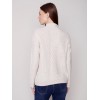 Mock Neck Sweater with Honeycomb Stitch - Almond Mock Neck Sweater with Honeycomb Stitch - Almond