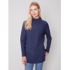 Mock Neck Tunic Sweater - Denim Mock Neck Tunic Sweater - Denim