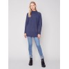 Mock Neck Tunic Sweater - Denim Mock Neck Tunic Sweater - Denim