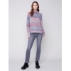 Flex Yarn Sweater with Mock Neck - Multicolor Flex Yarn Sweater with Mock Neck - Multicolor
